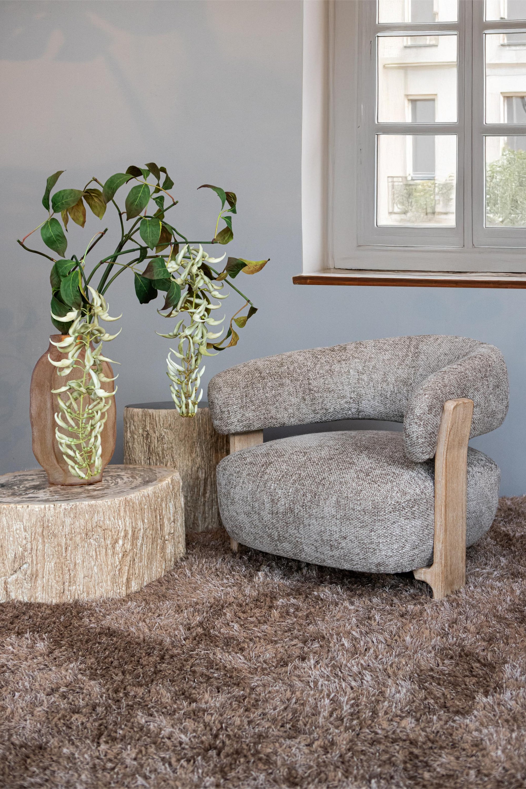 Mire Taupe Fauteuil Legacy 3 Mink Rubber wood - Photo 7