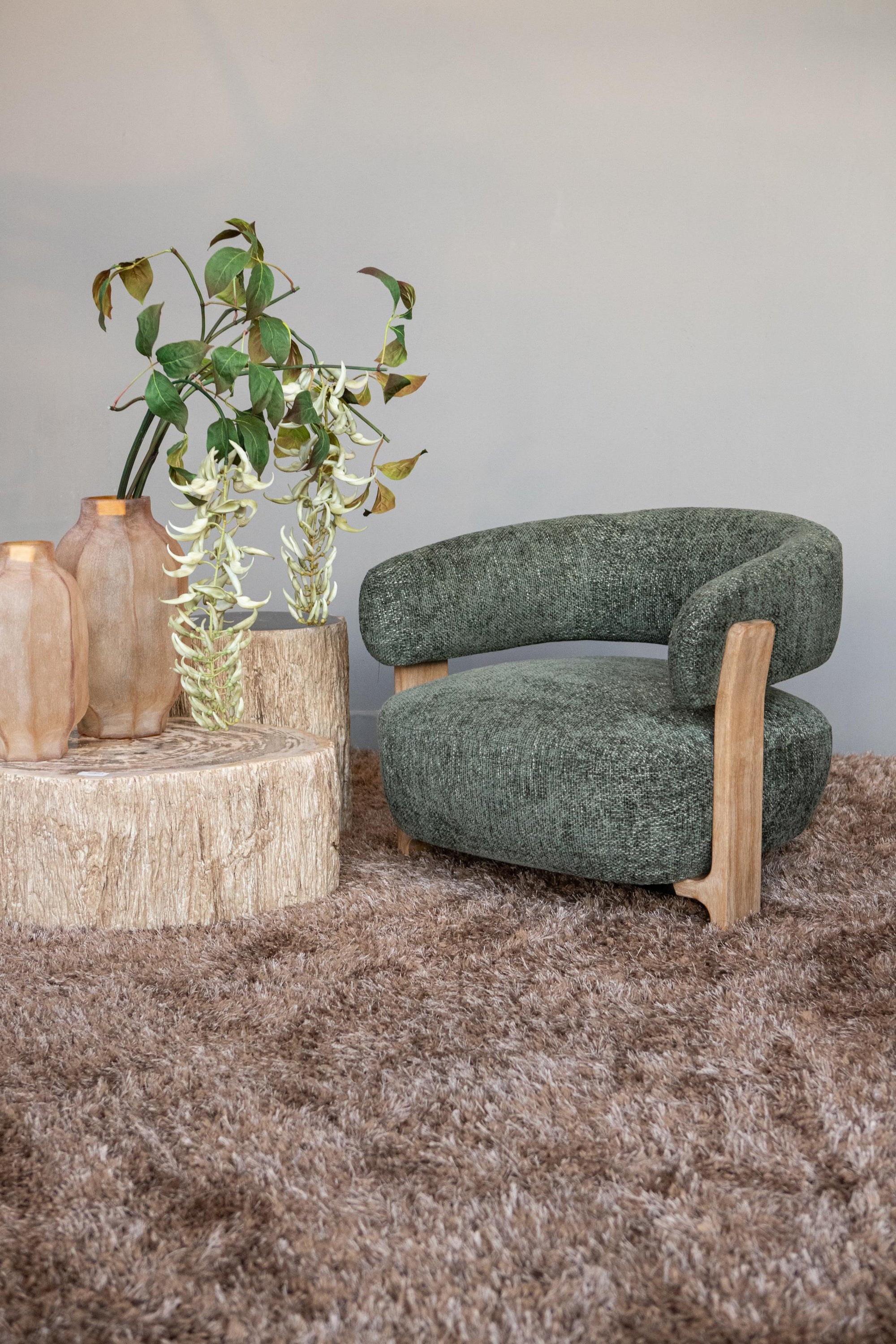 Mire Green Fauteuil Legacy 10 Olive Rubber wood - Photo 3