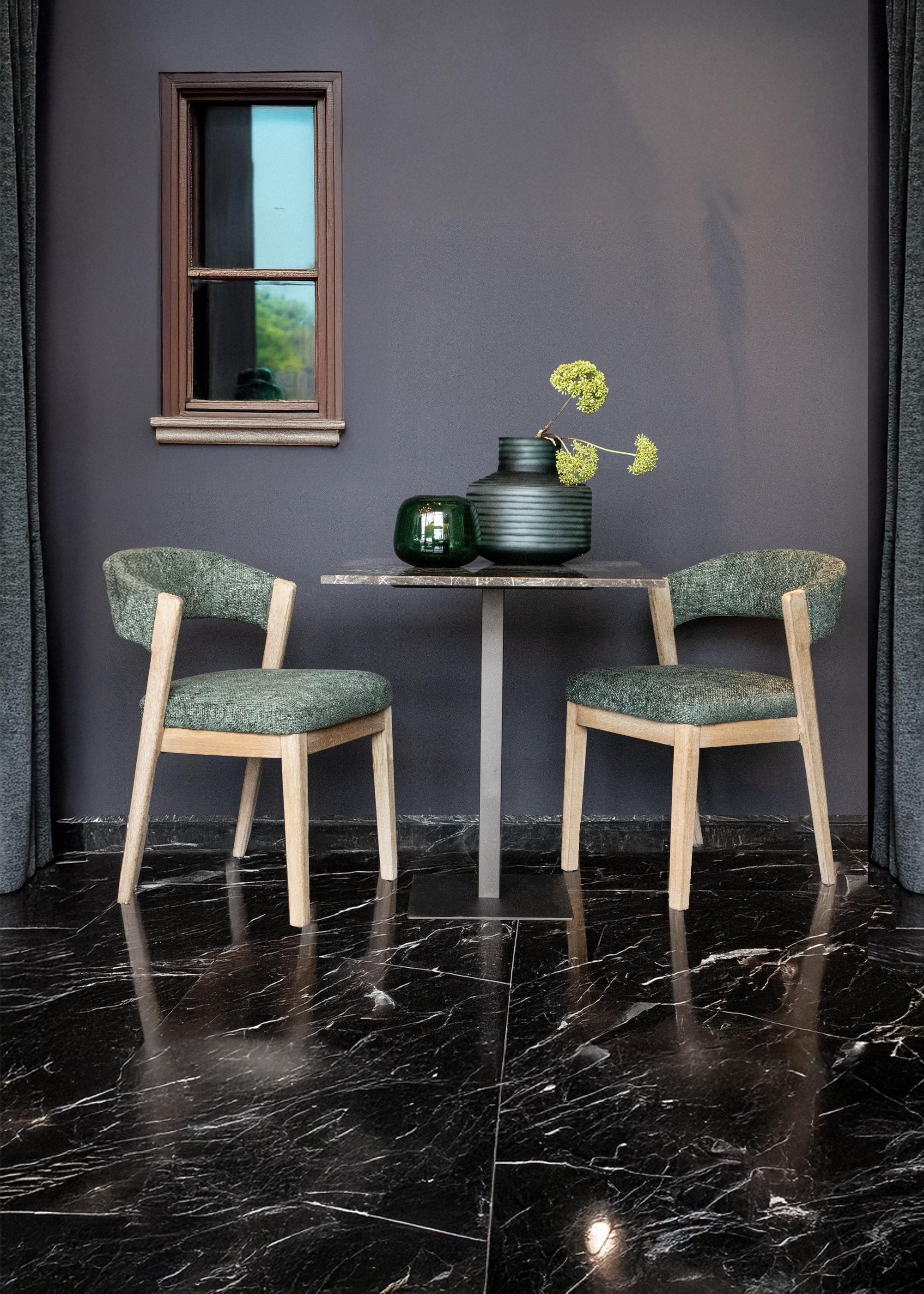 Kael Green dining chair Legacy10 Olive Rubberwood - Photo 2