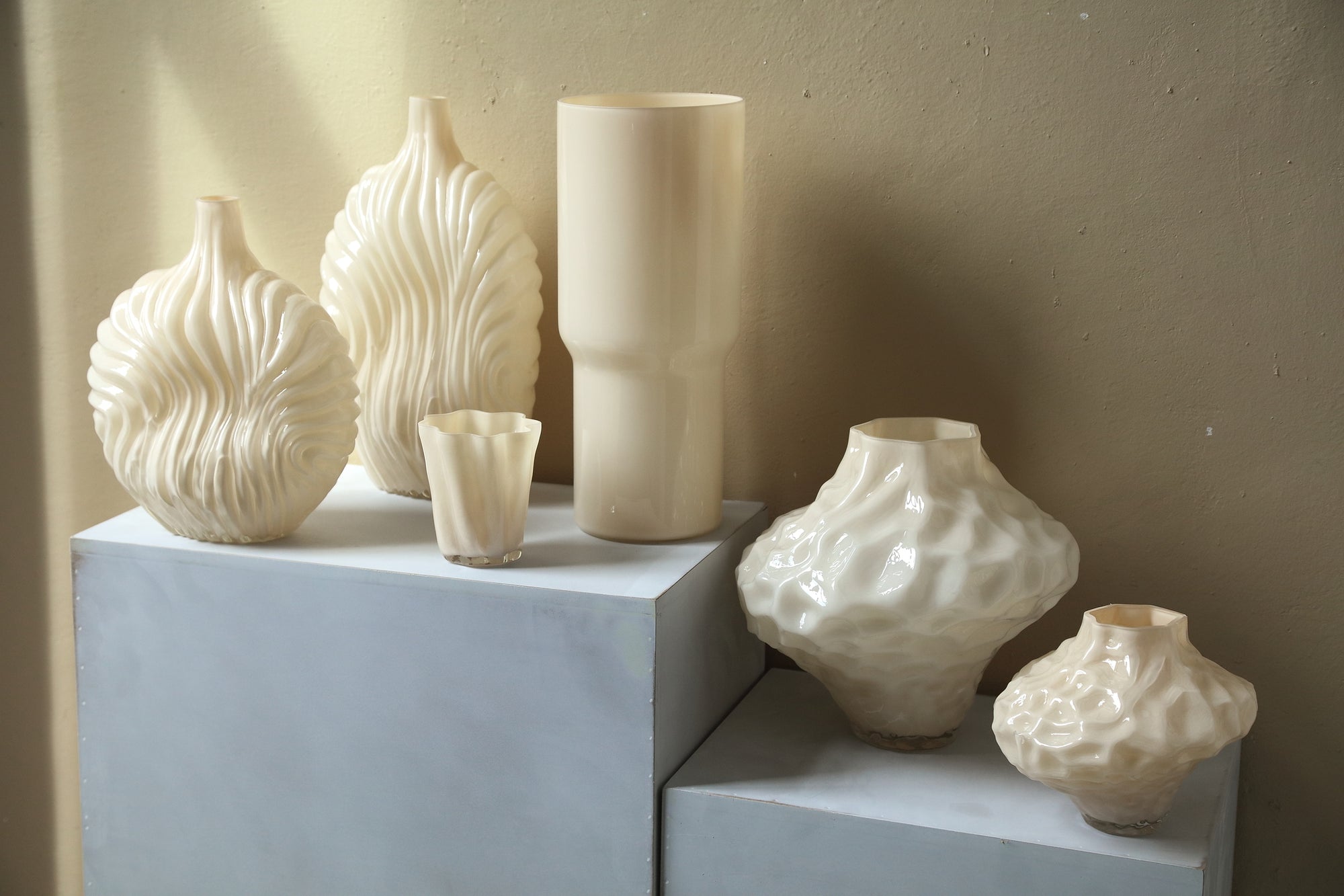 Rilie Photophores en verre - Crème