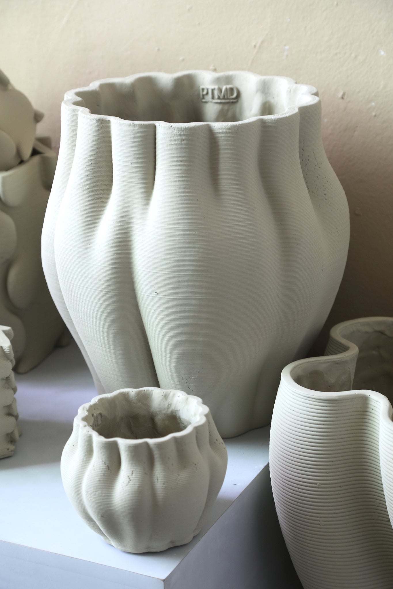 Romen Pot en ciment - Beige