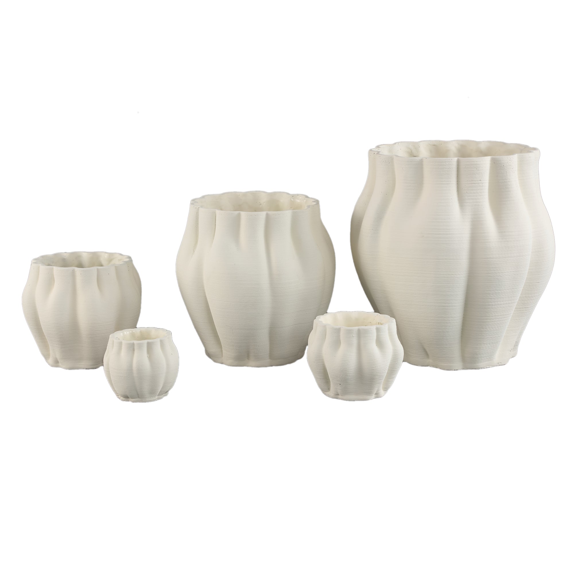 Romen Pot en ciment - White