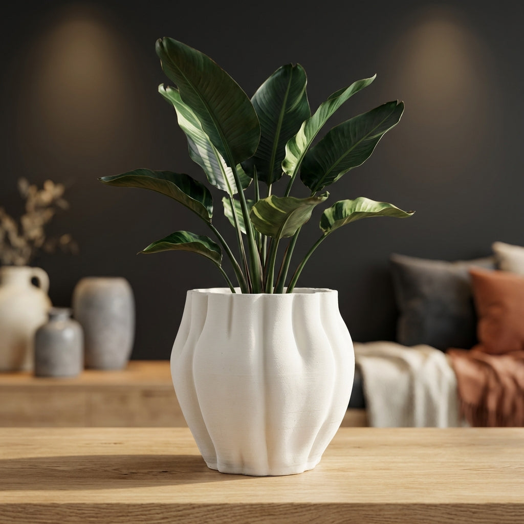Romen Pot en ciment - Blanc