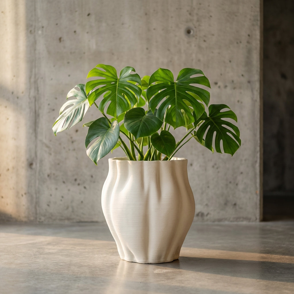 Romen Pot en ciment - Blanc