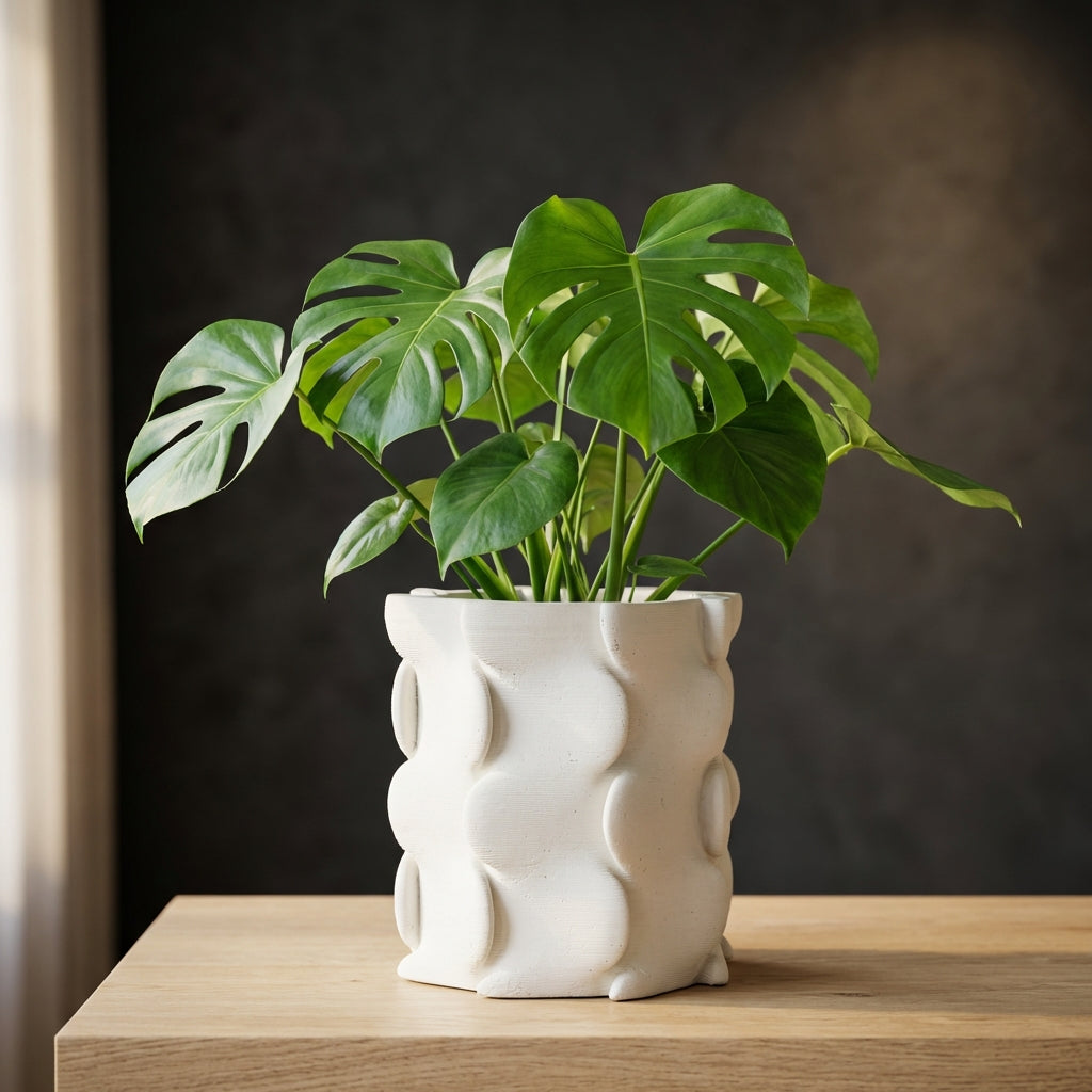 Norma Pot en ciment - Blanc