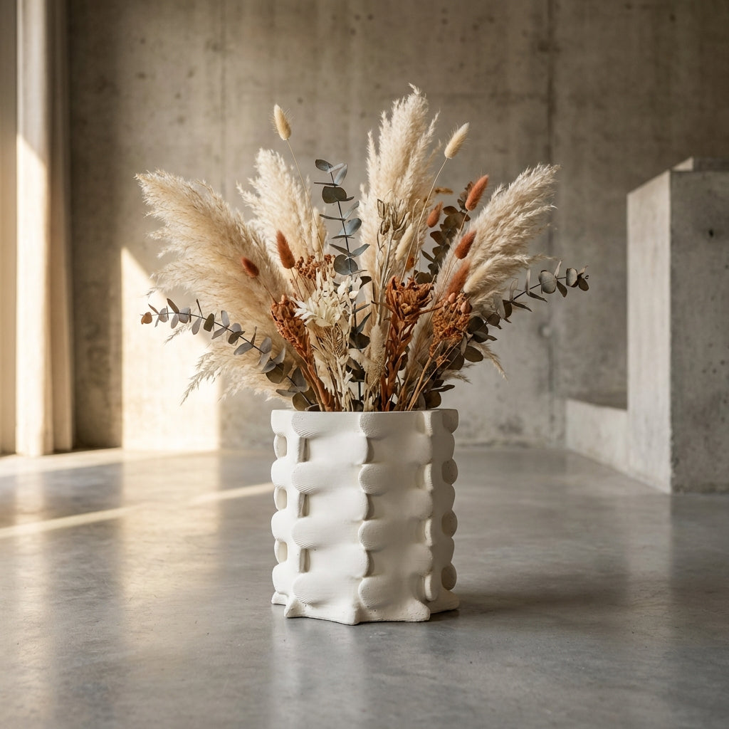 Norma Pot en ciment - Blanc