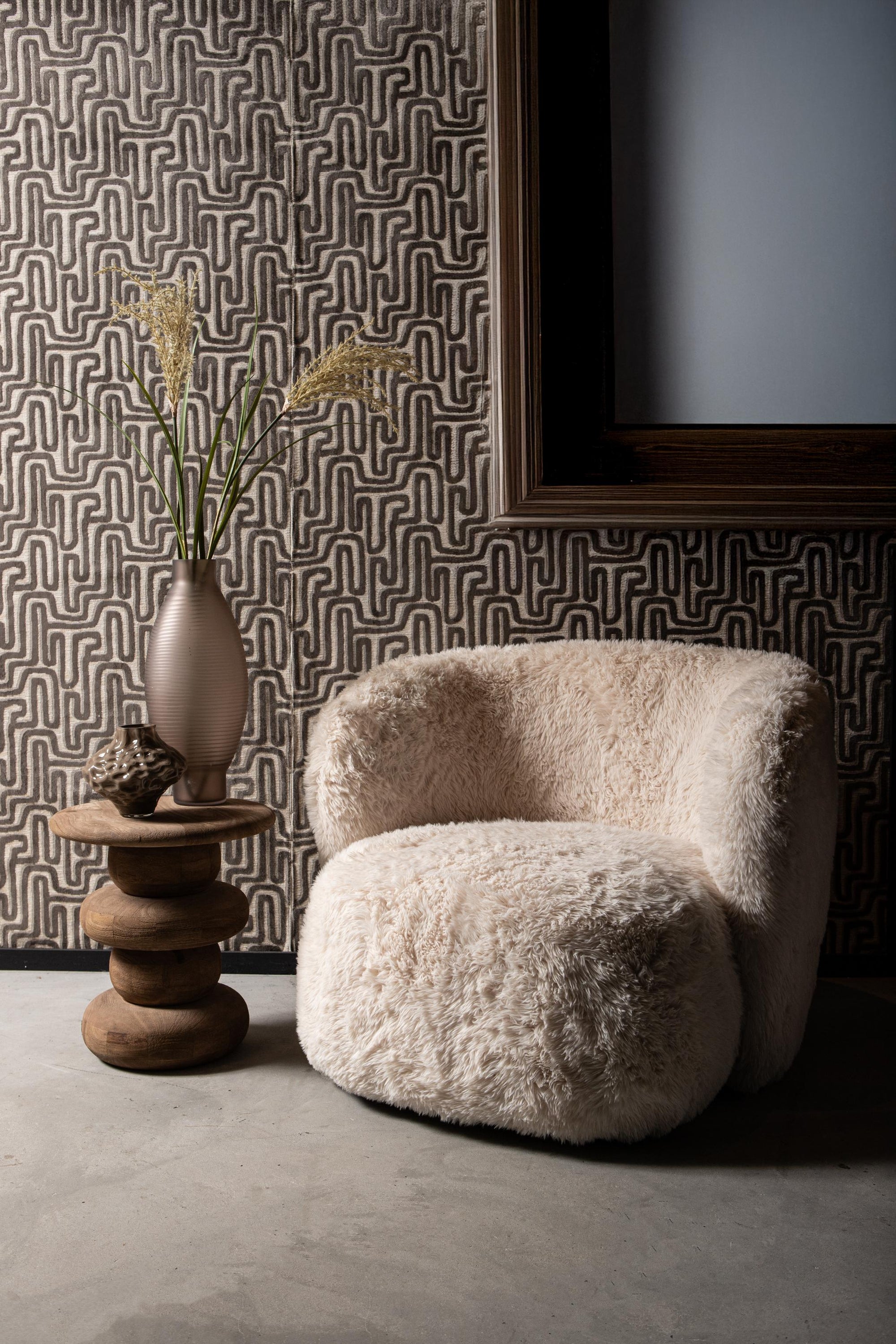 Aphrodite Fauteuil Small Long Fur Beige - Photo 10