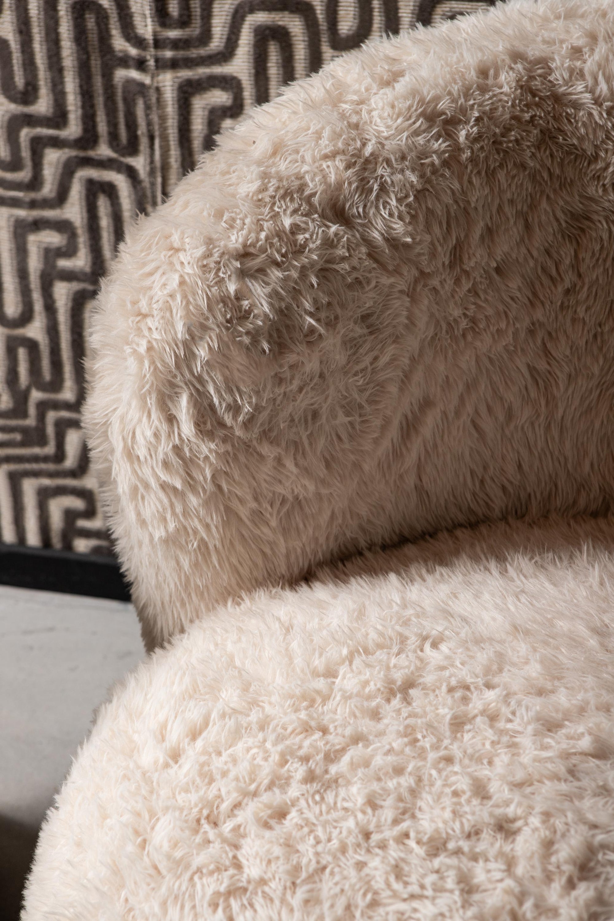 Aphrodite Fauteuil Small Long Fur Beige - Photo 9