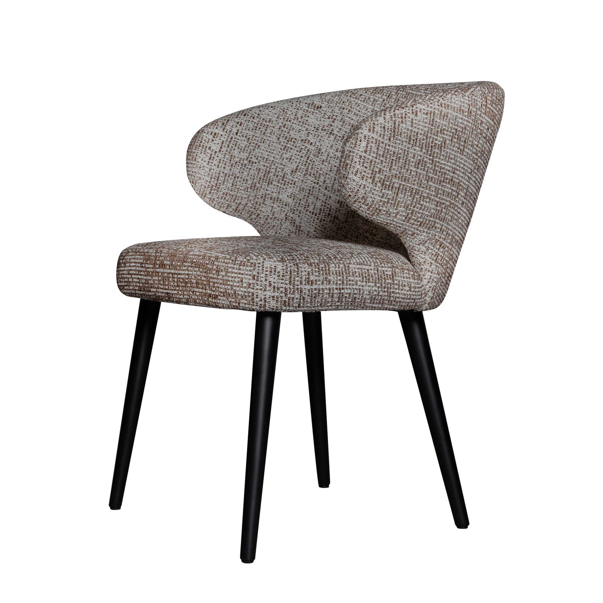 Fiori Beige 09 dining chair dark brown wood legs - Photo 15