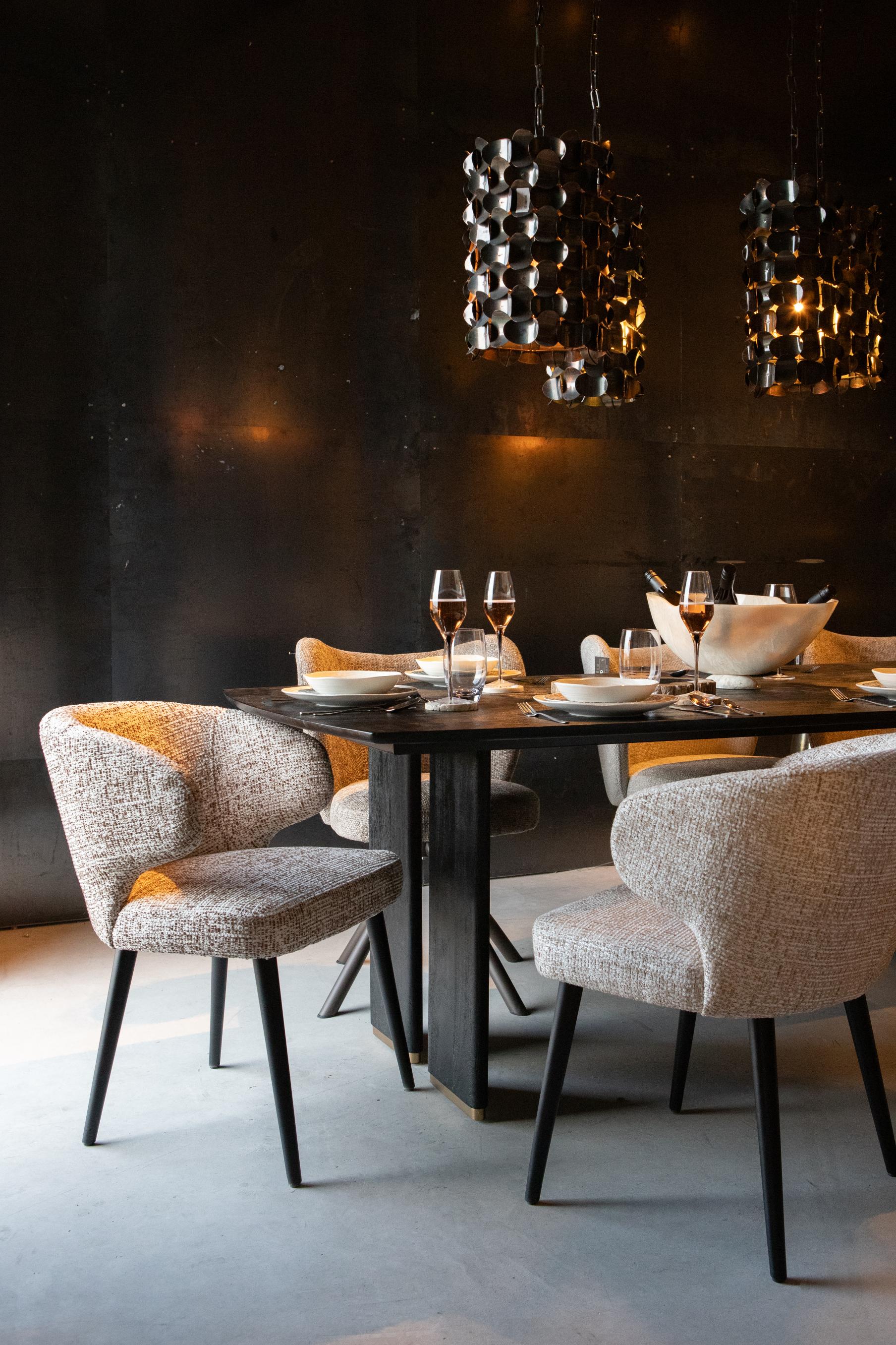 Fiori Beige Mois 04 dining chair black legs - Photo 10