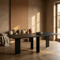 Table Liber — Noir Bois de Manguier 240cm Or Pied