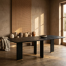 Liber Black mango wood dining table 240cm gold leg
