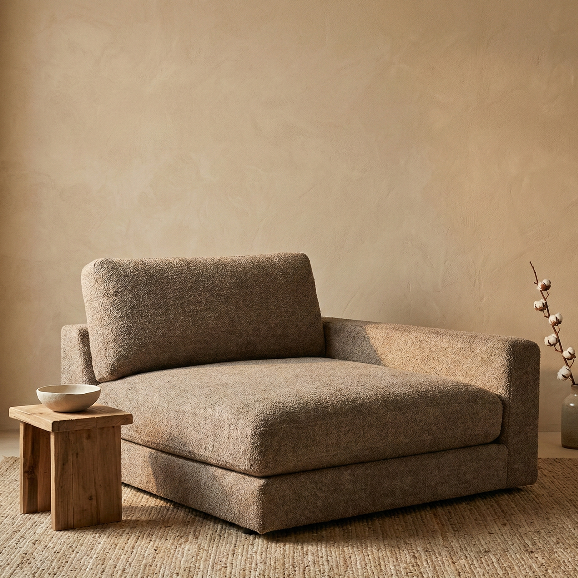 Nilla sofa chaise longue arm right SiC Ant5 Brown