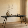 Fieron Black acaia wooden dining table oval 240cm