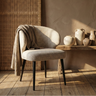 Fiori Beige Mois 04 dining chair black legs