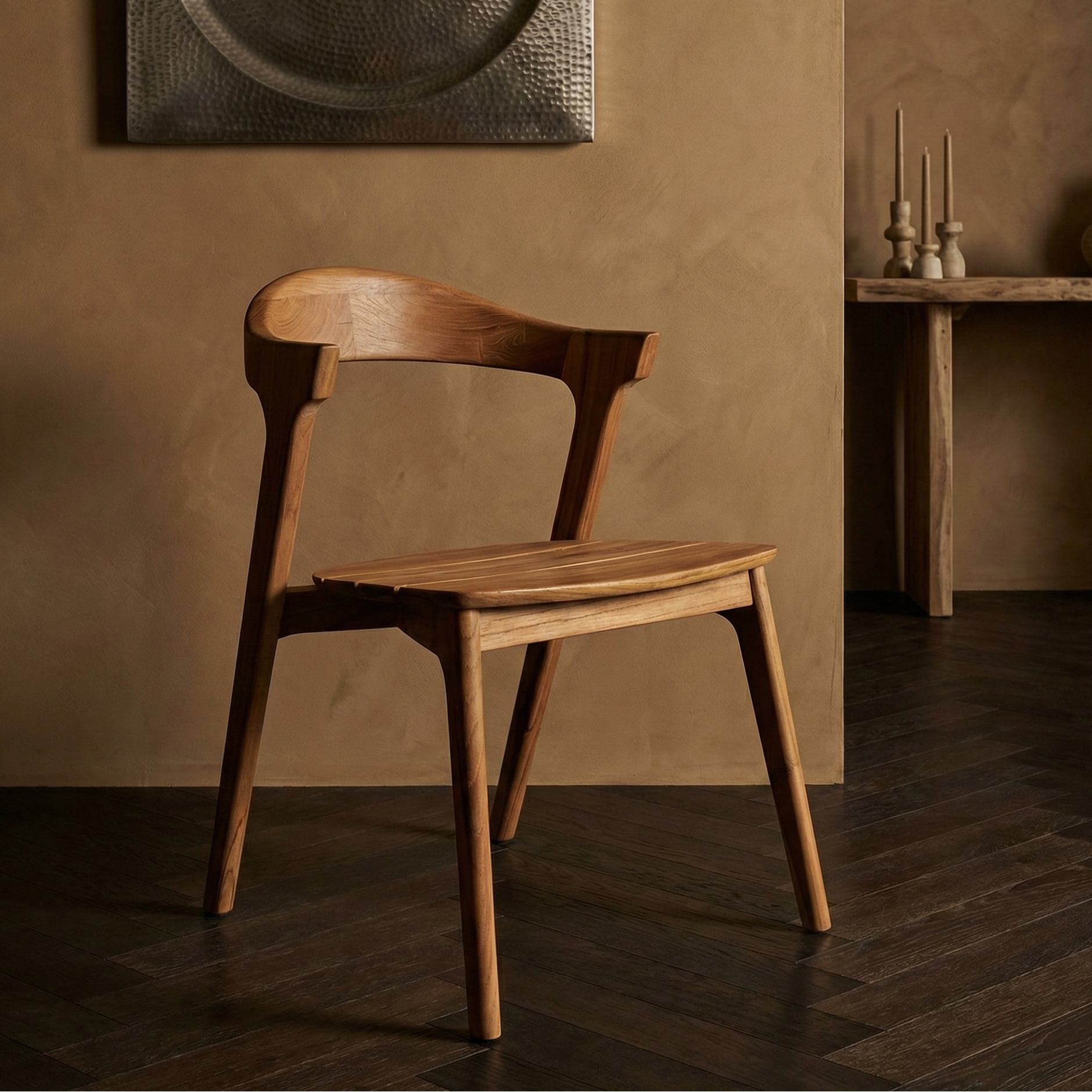 Tiera natural dining chair teak
