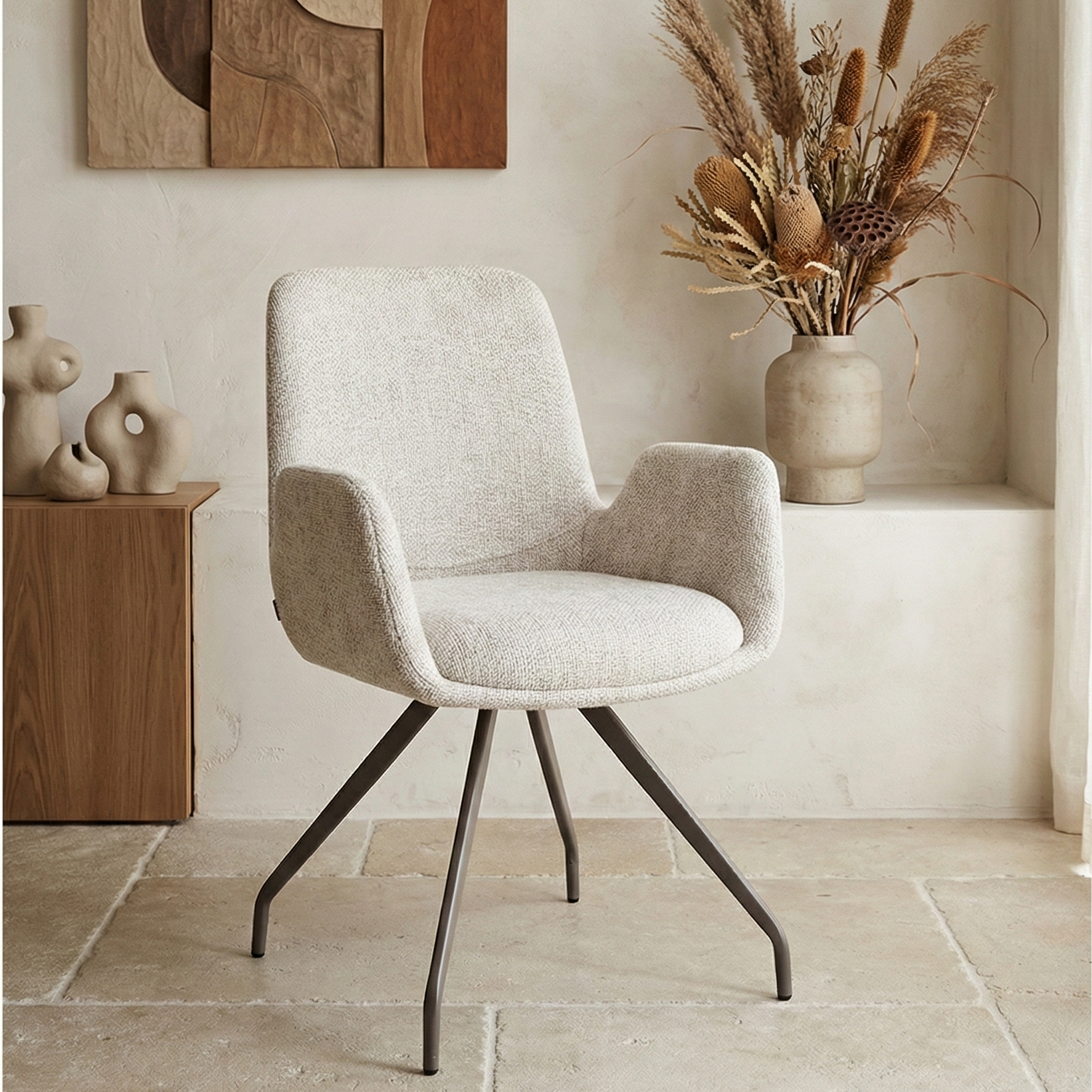 Athena Cream dining chair legacy 15 dove clay legs