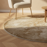 Flavia Brown viscose handwoven carpet round S — Tapis design premium | Häus