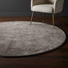 Tapis Flavia — Gris Tissé Main Rond L