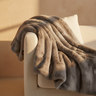 Linde Grey faux fur bedspread in giftbox 220 x 240