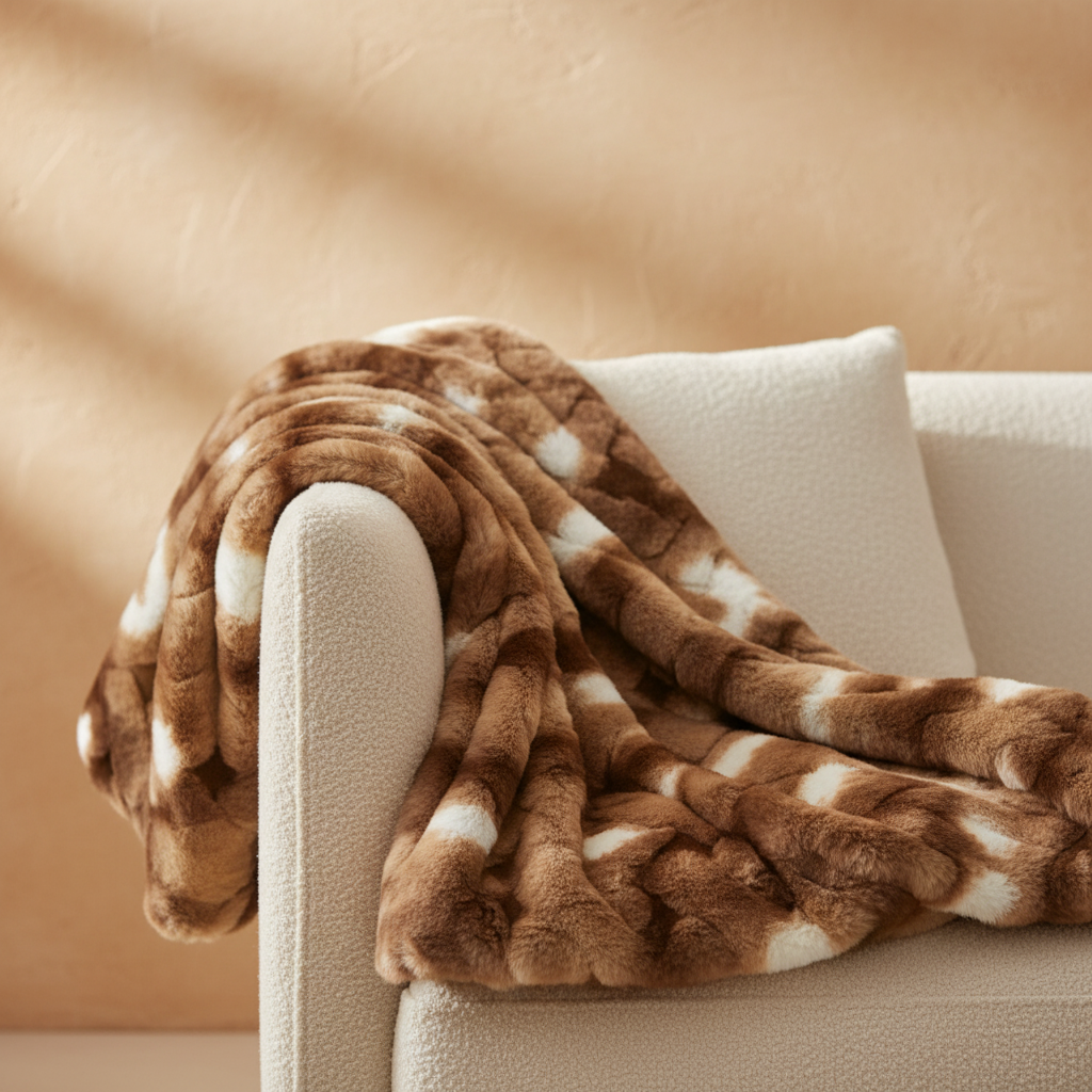 Geraldine Brown artificial fur cushion square S — Housse de coussin design premium | Häus