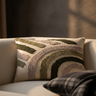 Ansen Dark Green rect cotton embroidery cushion — Housse de coussin design premium | Häus